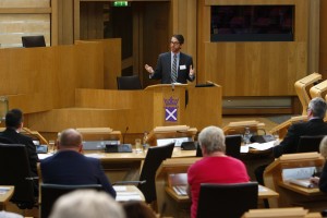 George Hofheimer speaking at the Credit Union Conference in the Chamber of the Scottish Parliament 12 February 2016 Pic - Andrew Cowan/Scottish Parliament